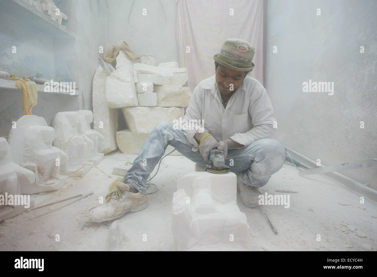 Les artistes de Jaipur en Inde, district de sculpteurs Banque D'Images