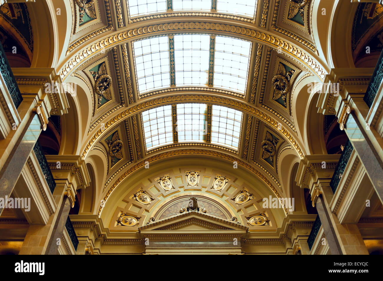 Galerie Ouest Chambre de l'Assemblée ci-dessus de l'aile du Wisconsin State Capitol building, à Madison au Wisconsin Banque D'Images