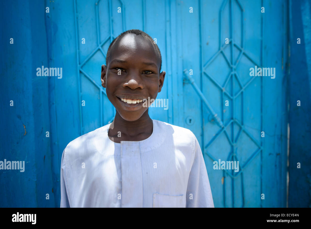 Garçon soudanais de Kerma, au Soudan Banque D'Images