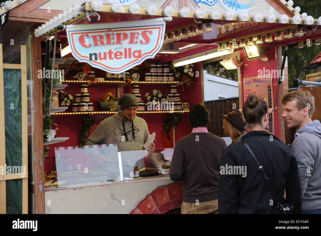 La vente du vendeur crêpes nutella europe allemagne Banque D'Images