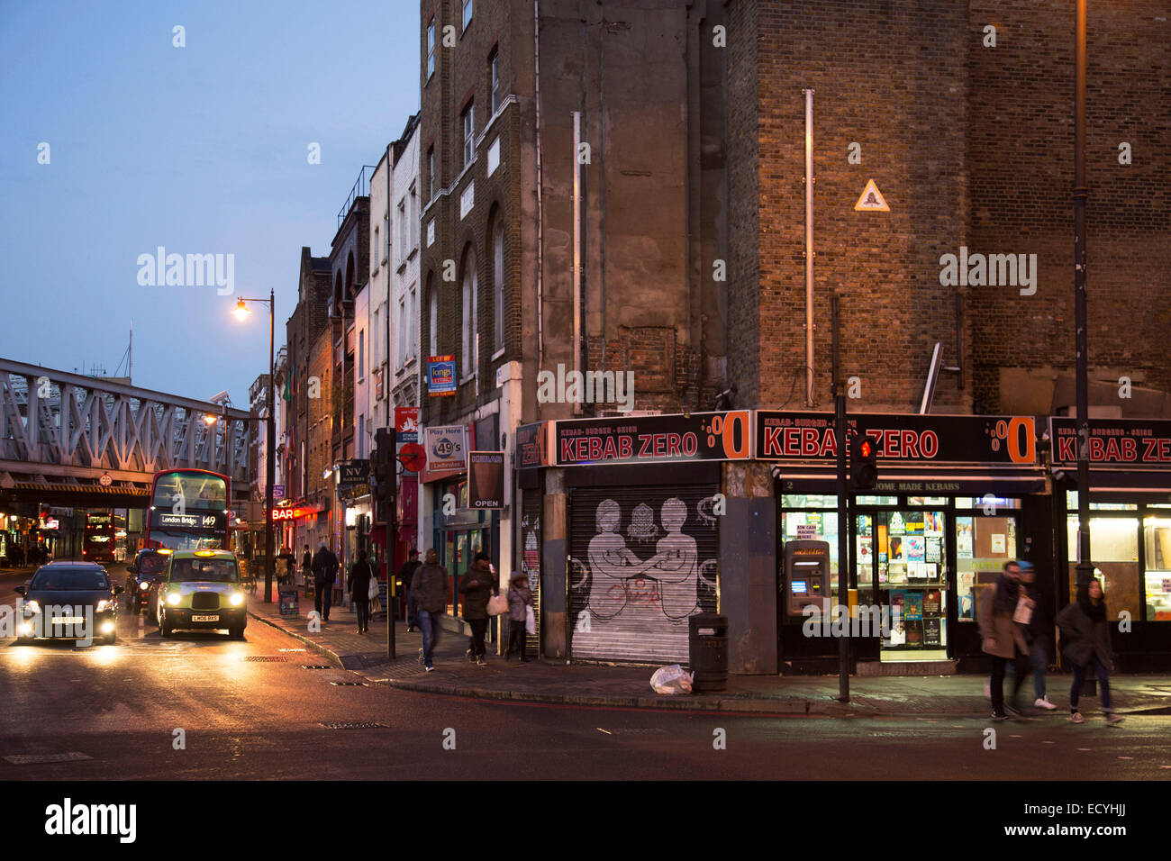 De kebab fast food restaurant sur City Road à East London, UK. Banque D'Images