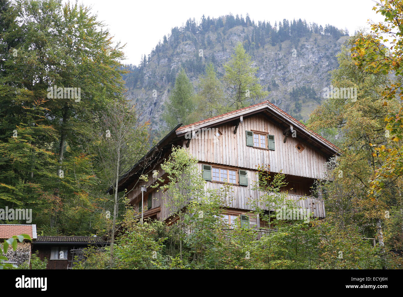 Vieille maison de bois des forêts de montagne Allemagne Banque D'Images