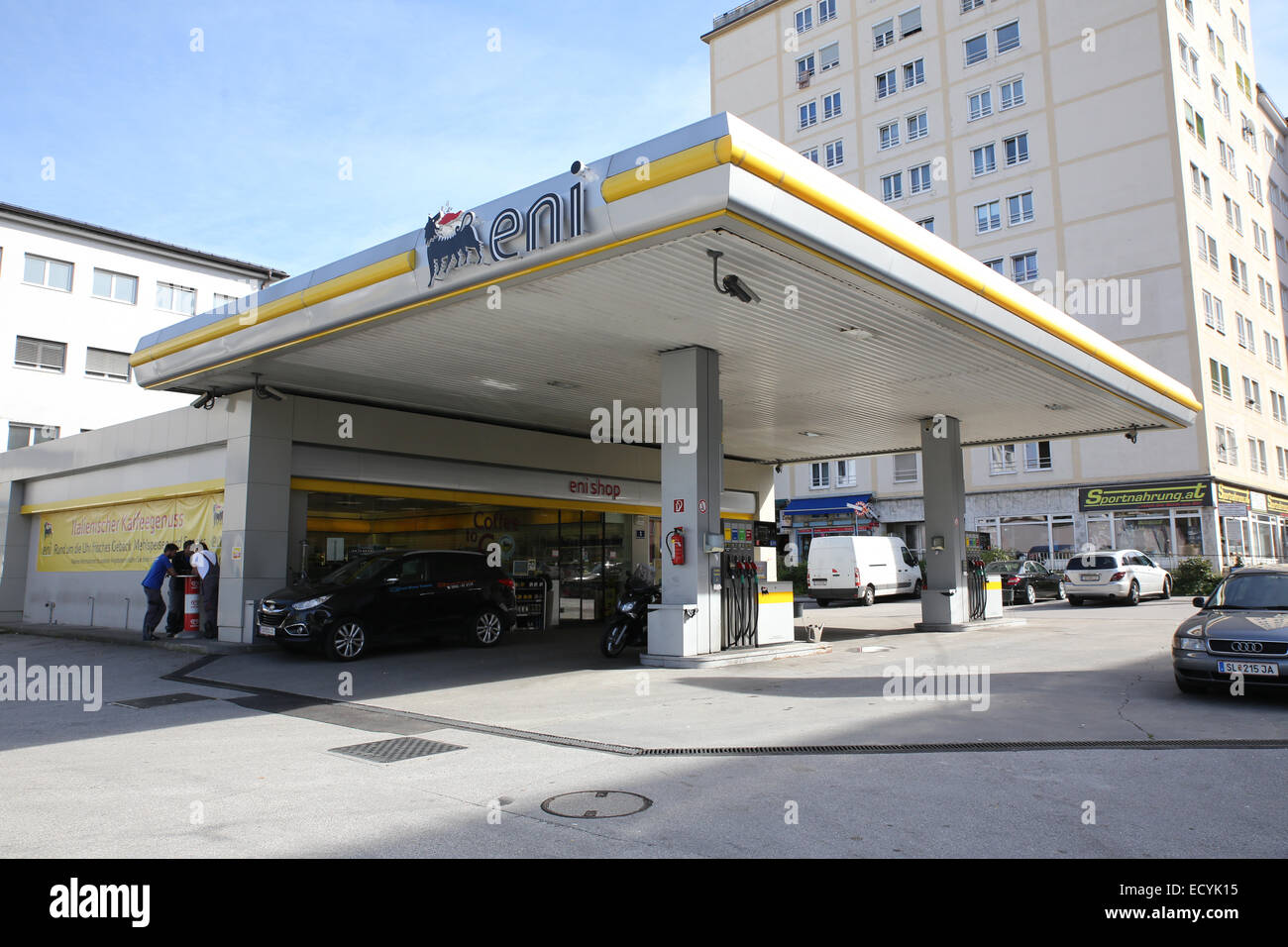 Eni Gas station petroleum Salzbourg Banque D'Images