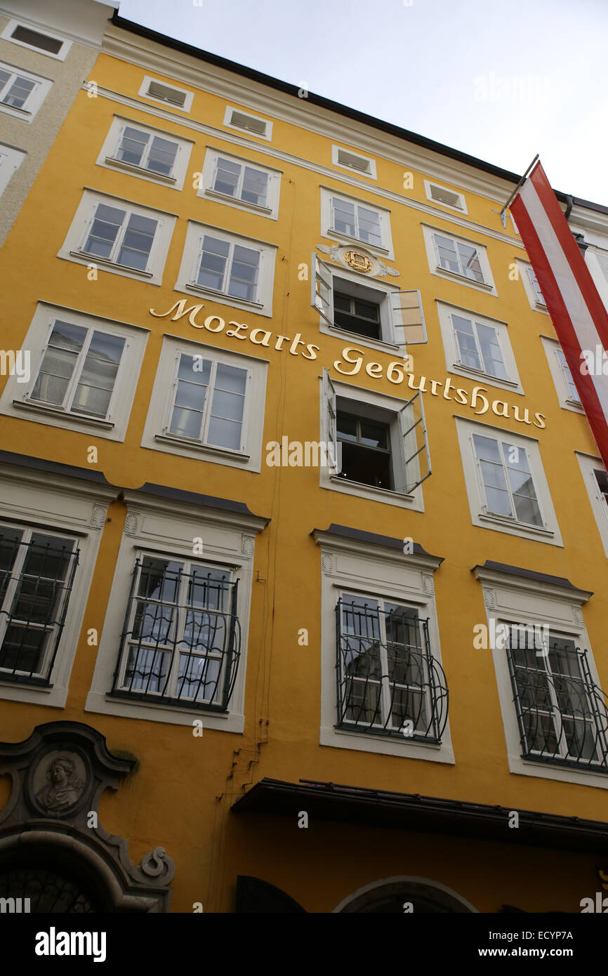 Lieu de naissance de Mozart Geburtshaus Salzbourg Banque D'Images