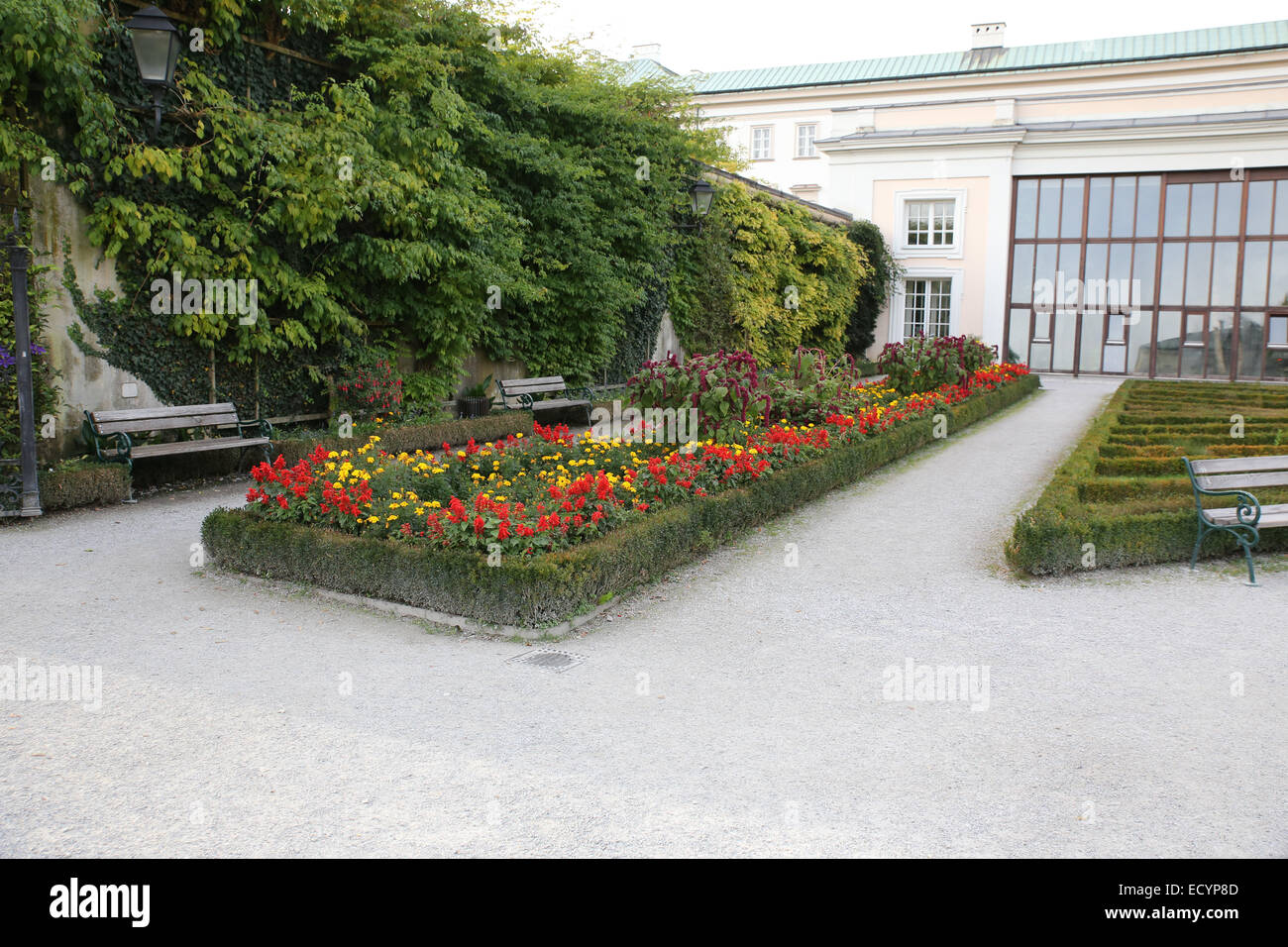 Jardin de fleurs Mirabell Banque D'Images