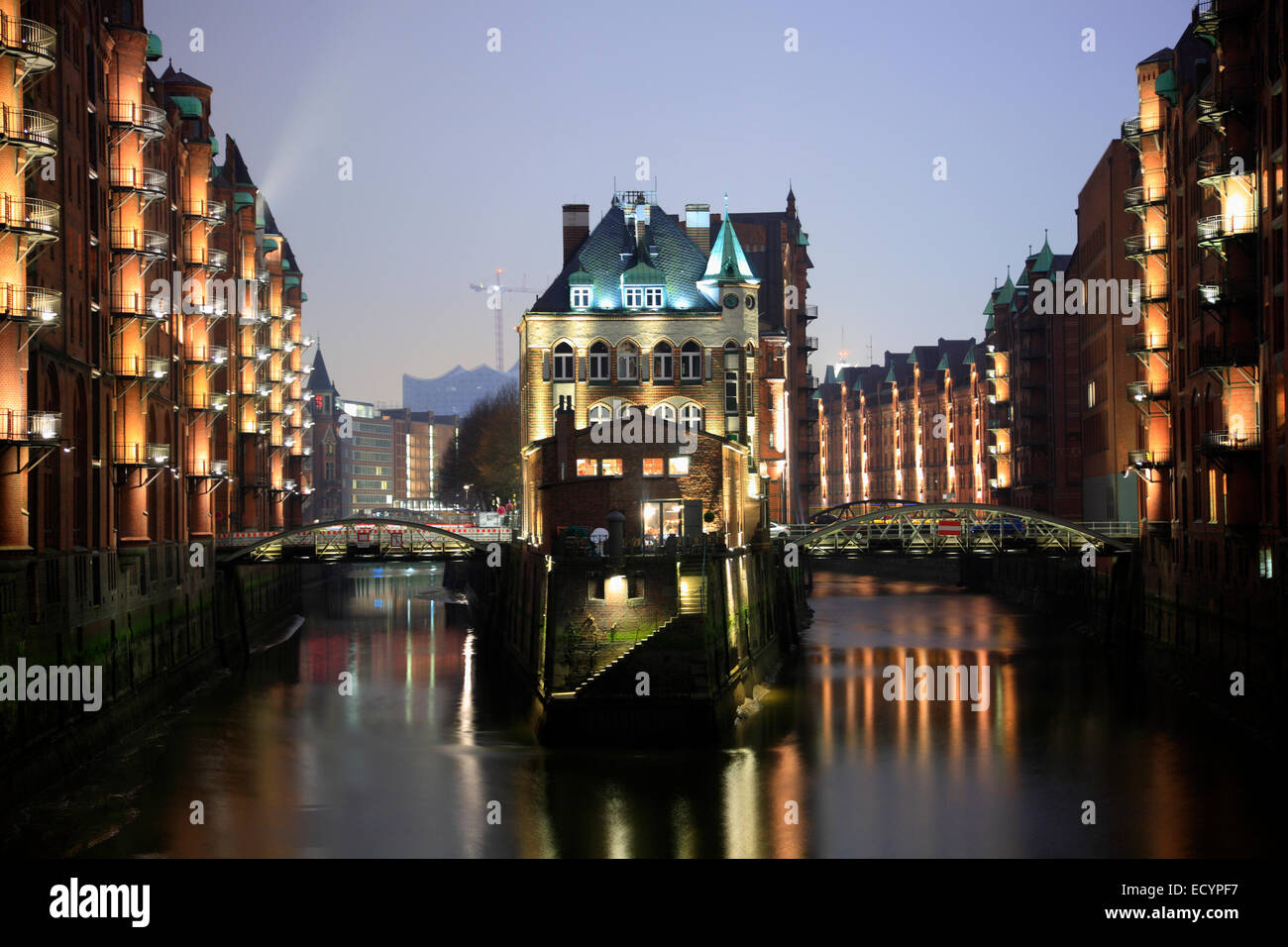 Wasserschloss (château) à Wandrahmsfleet, Speicherstadt, Hafencity, Hambourg, Allemagne, Europe Banque D'Images