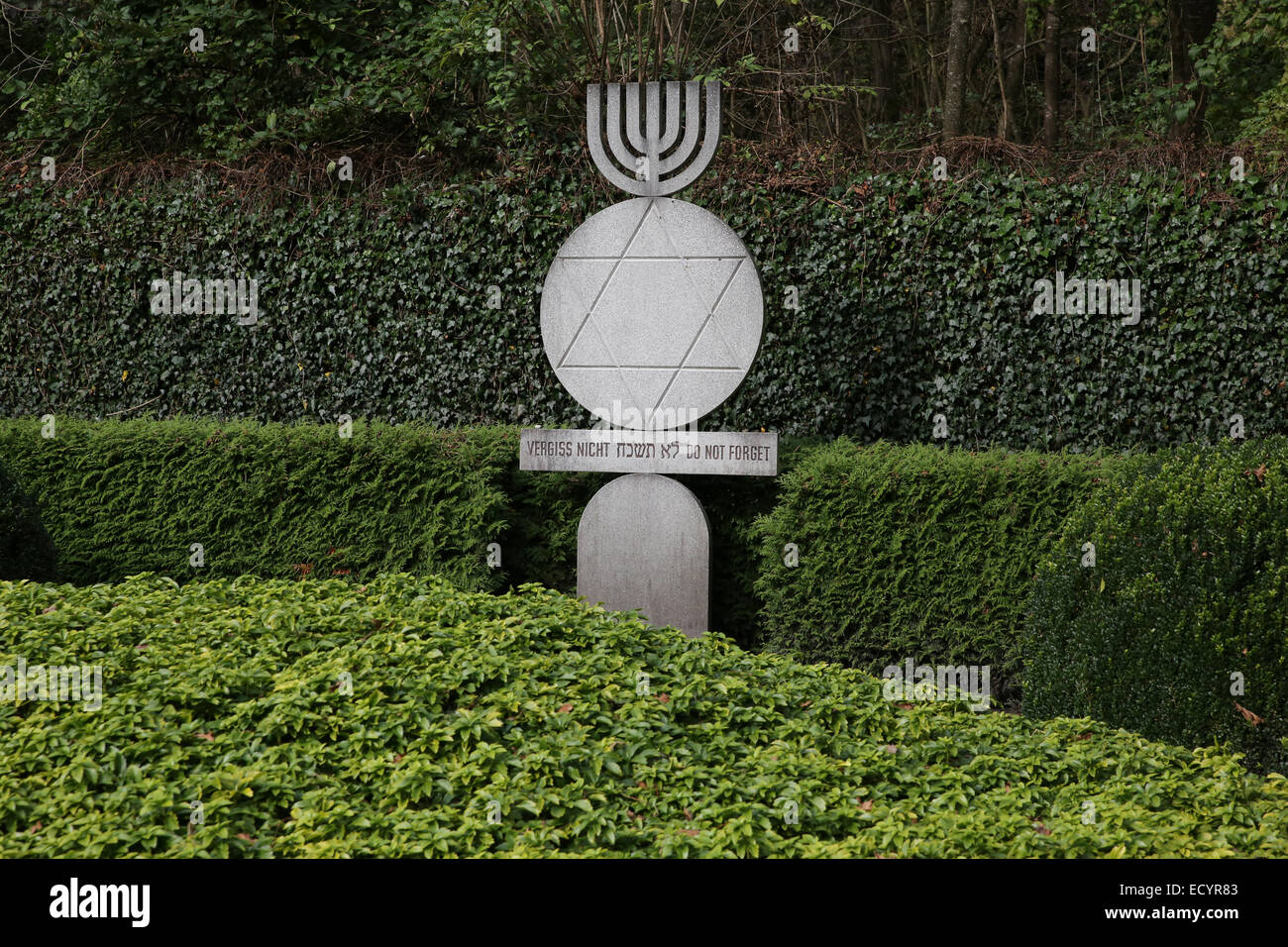 Ne pas oublier le camp de Dachau en pierre Banque D'Images