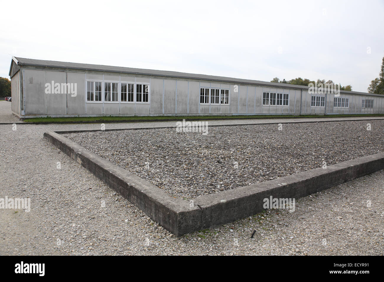 L'ancien camp de concentration Nazi de Dachau Banque D'Images