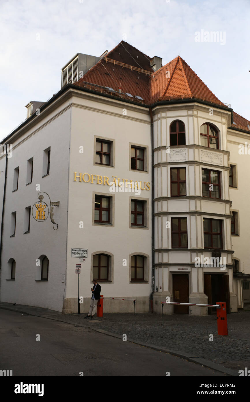 Extérieur de la brasserie Hofbrauhaus Munich Banque D'Images