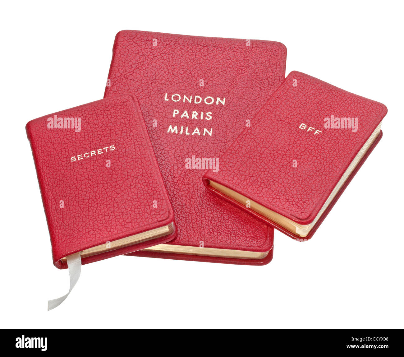 Bible en cuir rouge comme revues Banque D'Images