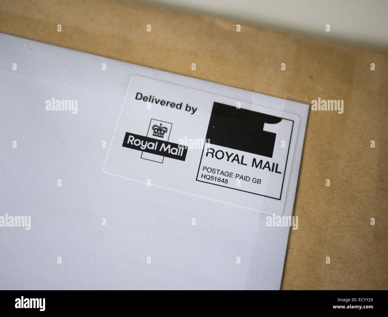 Lettre de Royal Mail stamp port payé Banque D'Images