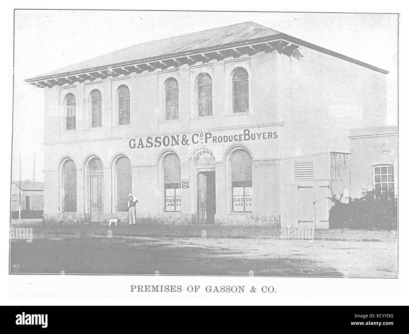 Une représentation des locaux de Gasson et de Co. en 1893, illustrant son rôle en tant qu’établissement d’affaires et partie intégrante de l’histoire commerciale urbaine. Banque D'Images Une représentation des locaux de Gasson et de Co. en 1893, illustrant son rôle en tant qu’établissement d’affaires et partie intégrante de l’histoire commerciale urbaine. Banque D'Images