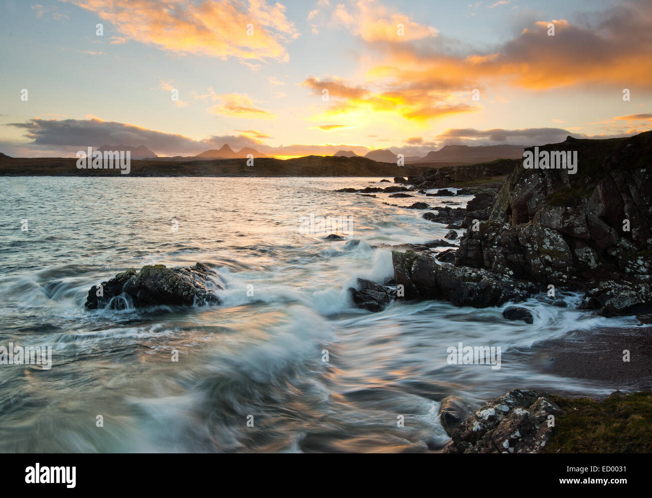 Sunrise Altandhu,North West Highlands, Ecosse.UK Banque D'Images