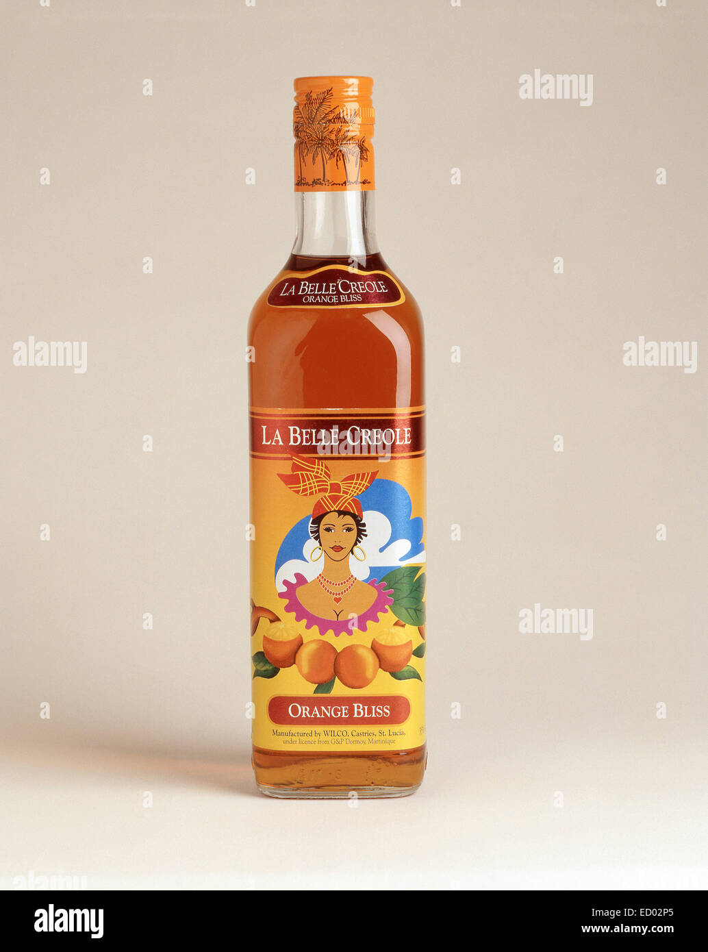 La Belle Creole Bliss Orange liqueur de rhum, Sainte-Lucie, Lesser Antilles, Caribbean Banque D'Images
