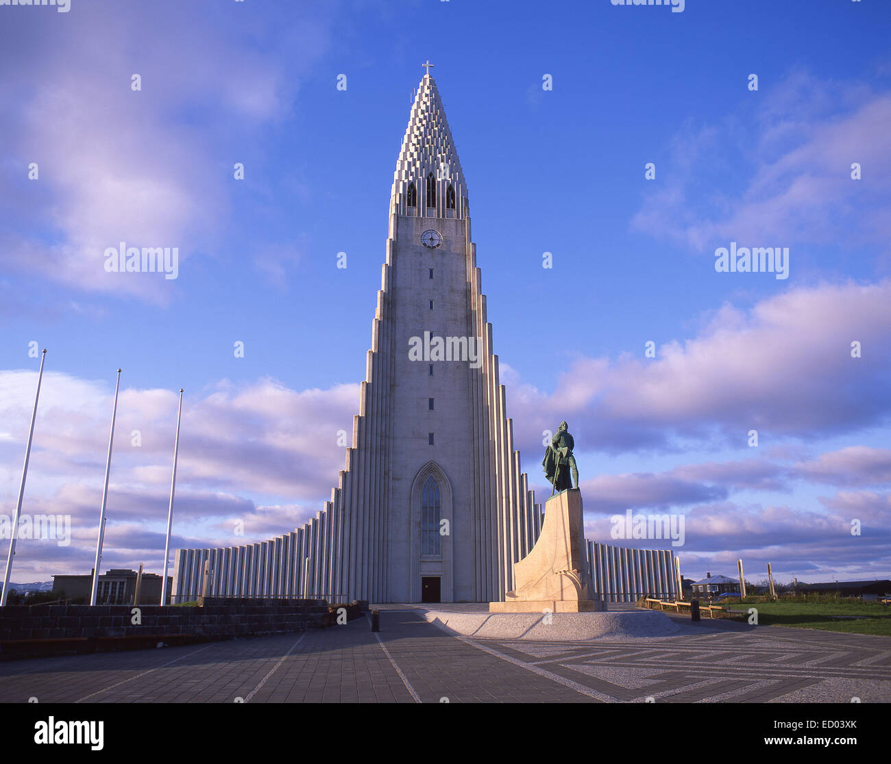 (L'église de Hallgrímskirkja Hallgrímur), Skólavörðustígur, Reykjavík, la capitale nationale, République d'Islande Banque D'Images