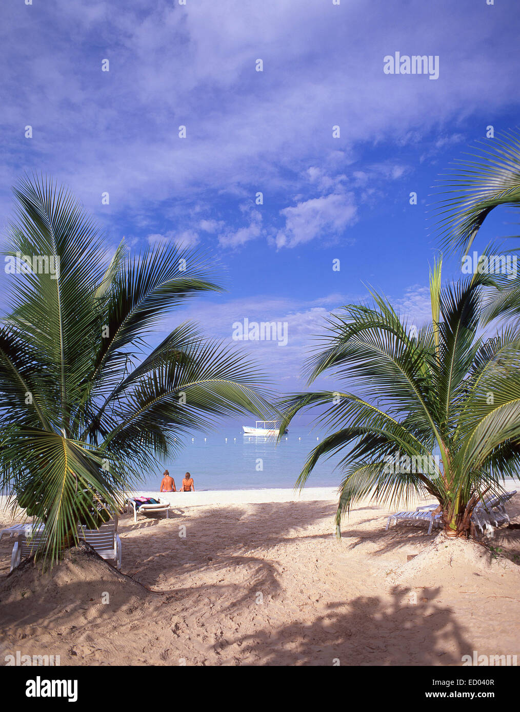 Plage de Negril, Negril, Jamaïque, la paroisse de Westmoreland, Grandes Antilles, Caraïbes Banque D'Images