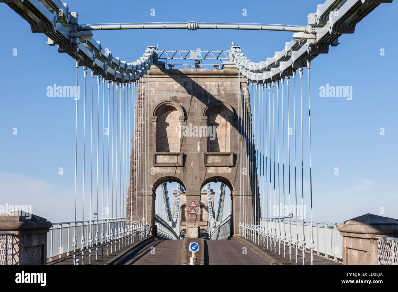 Pays de Galles, Bangor, Détroit de Menai Bridge Banque D'Images