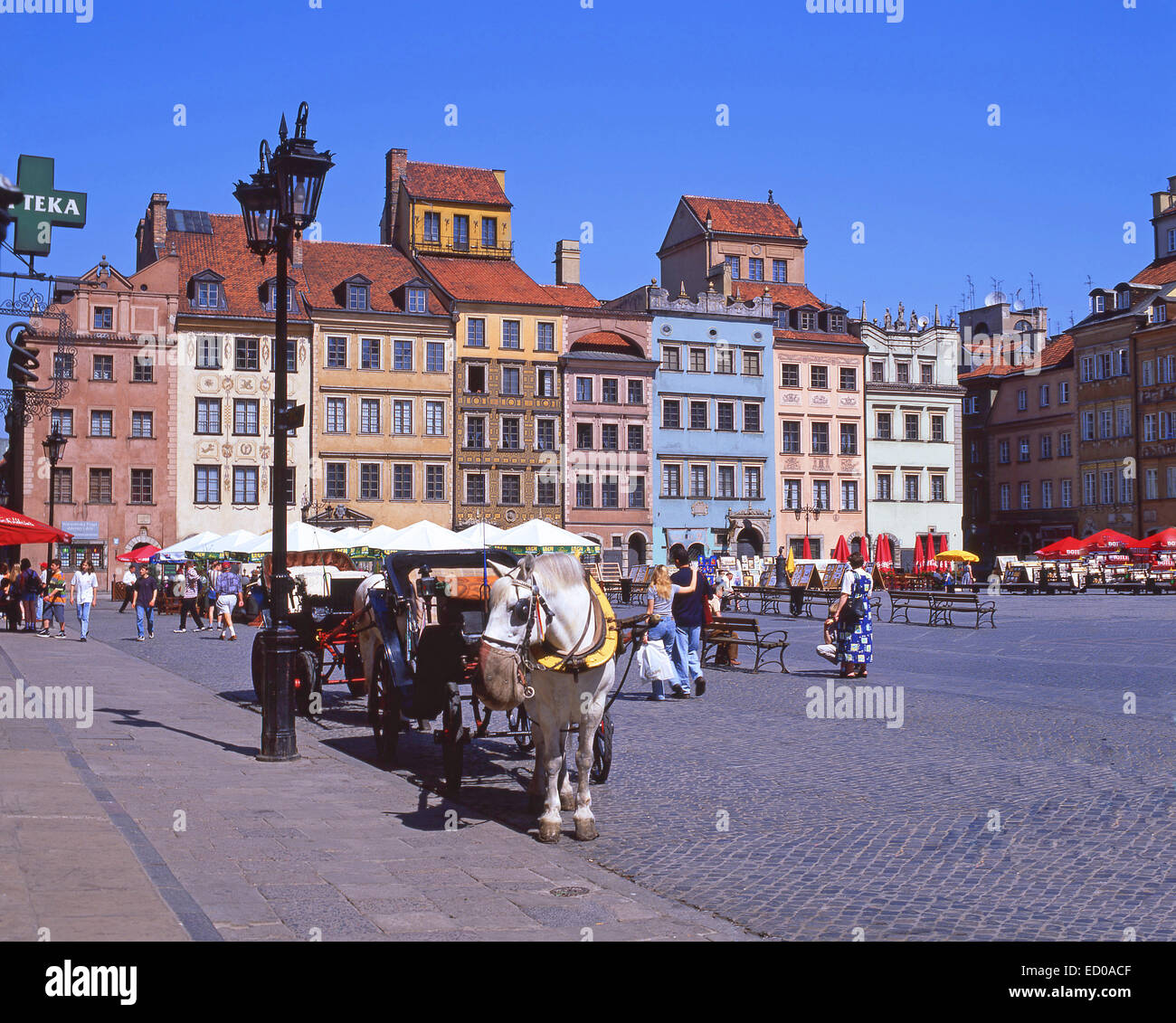 Place du marché de la vieille ville, vieille ville, Varsovie (Varsovie), République de Pologne Banque D'Images