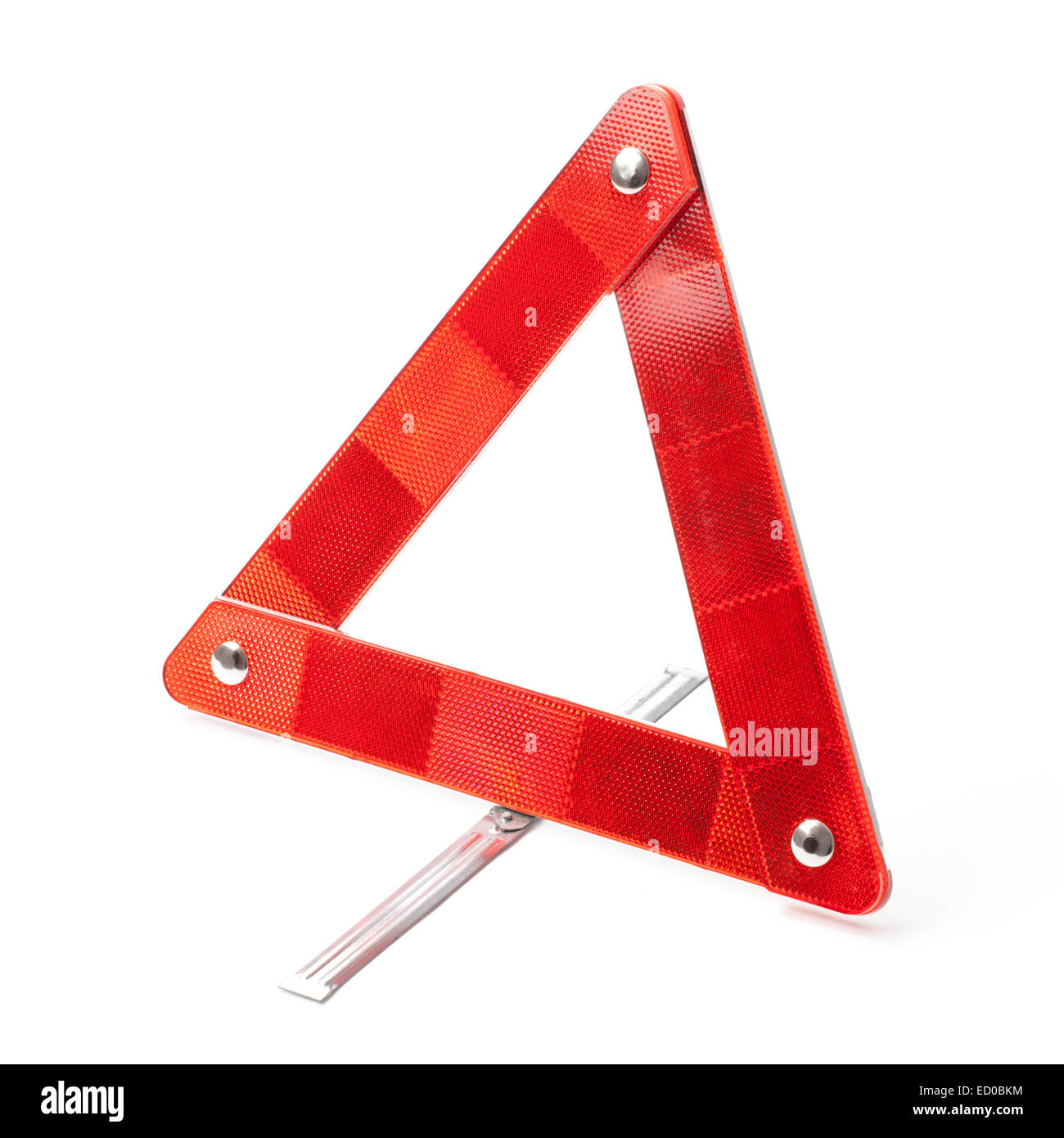 Photo d'urgence routière triangle isolé sur blanc. Banque D'Images