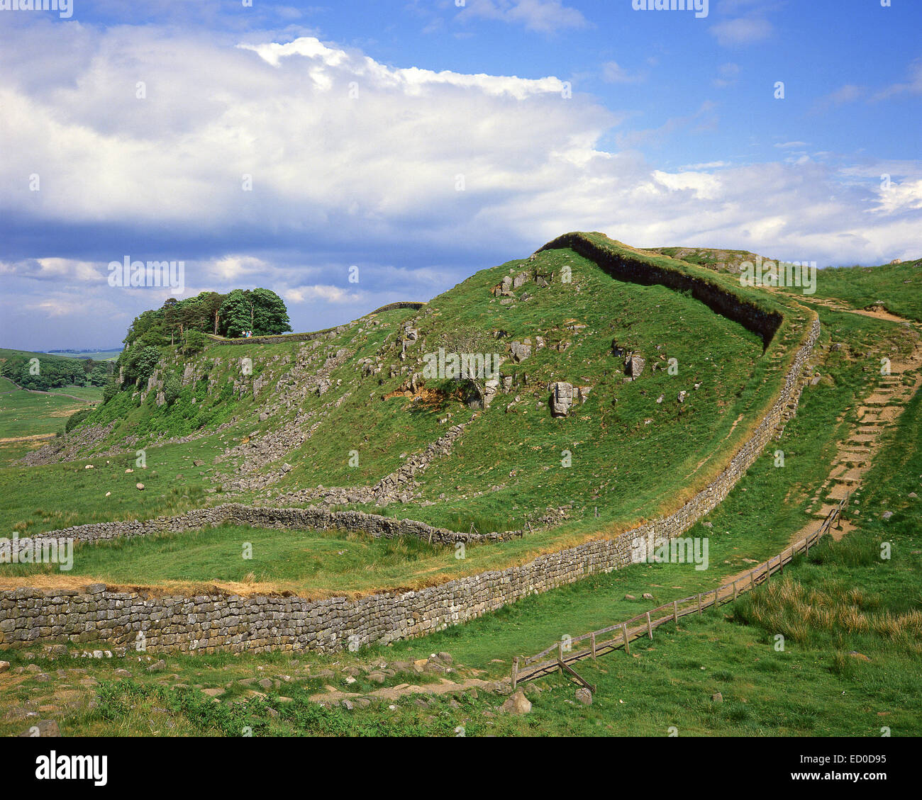 Mur d'Hadrien, Northumberland National Park, Northumberland, Angleterre, Royaume-Uni Banque D'Images
