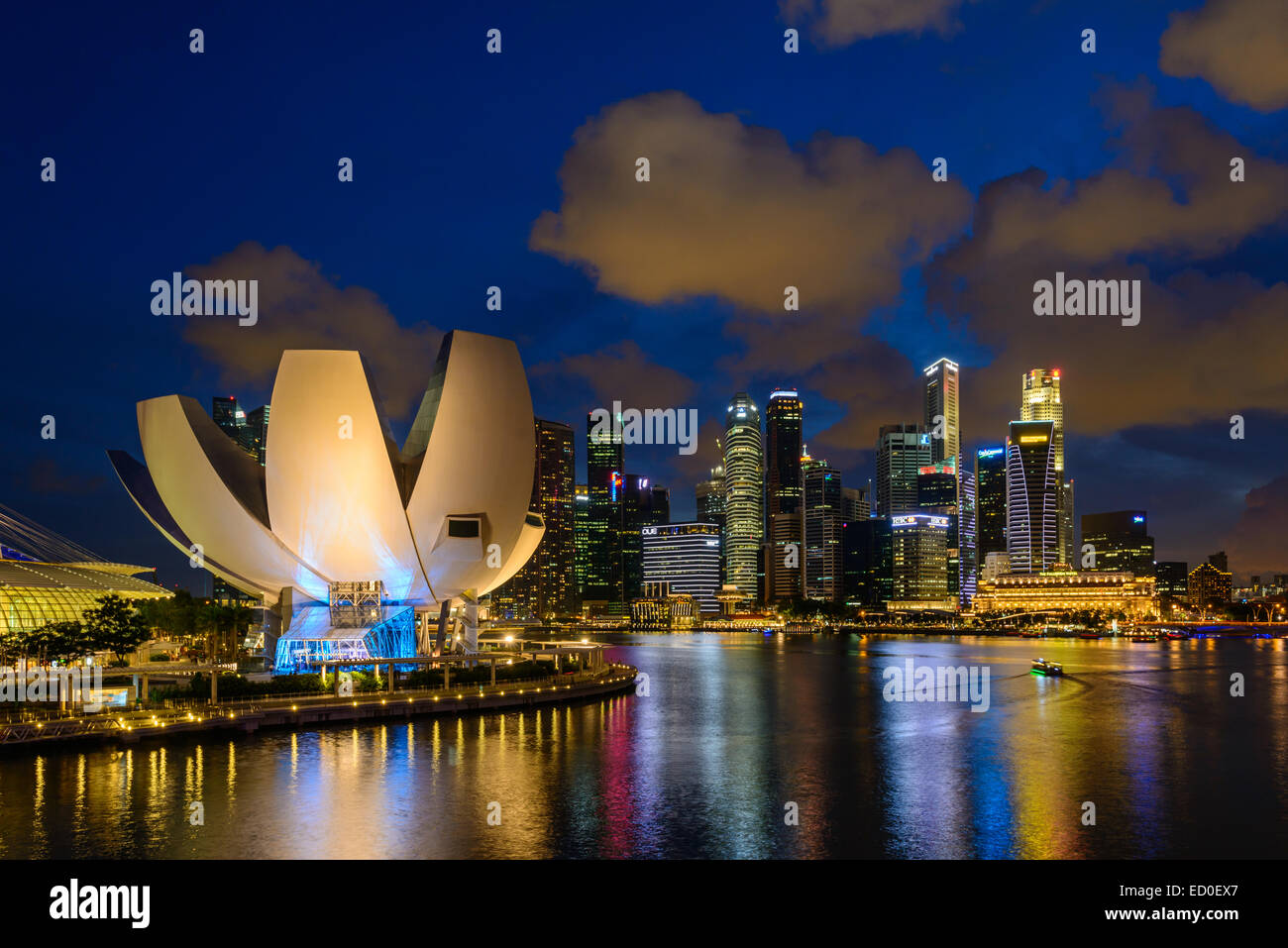 City skyline at night, Singapour Banque D'Images