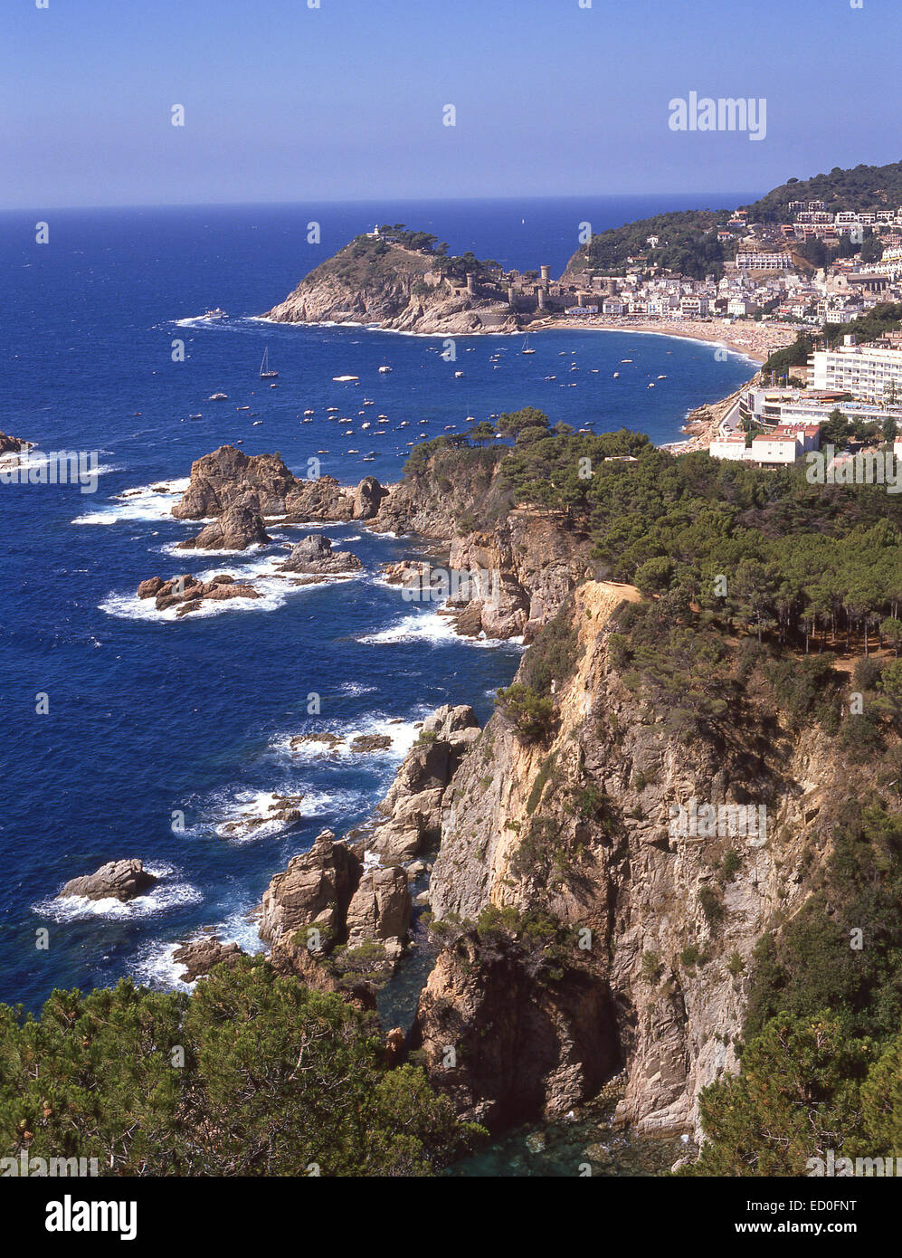 Vue côtière, Tossa de Mar, Costa Brava, Catalogne, province de Gérone (Catalogne, Espagne) Banque D'Images