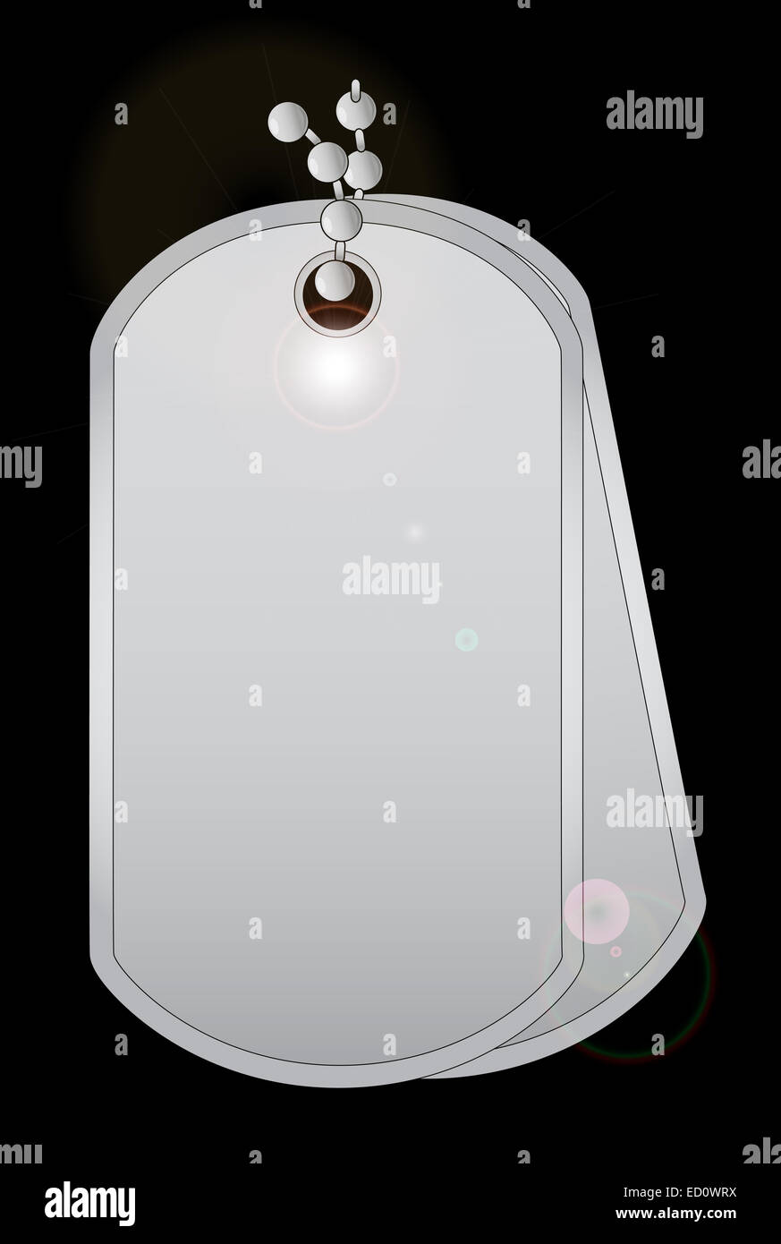 Une paire de style militaire avec chaîne dog tags. Banque D'Images