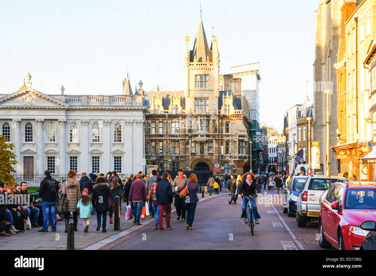 King's Parade street à Cambridge Cambridgeshire Angleterre Royaume-Uni UK Banque D'Images