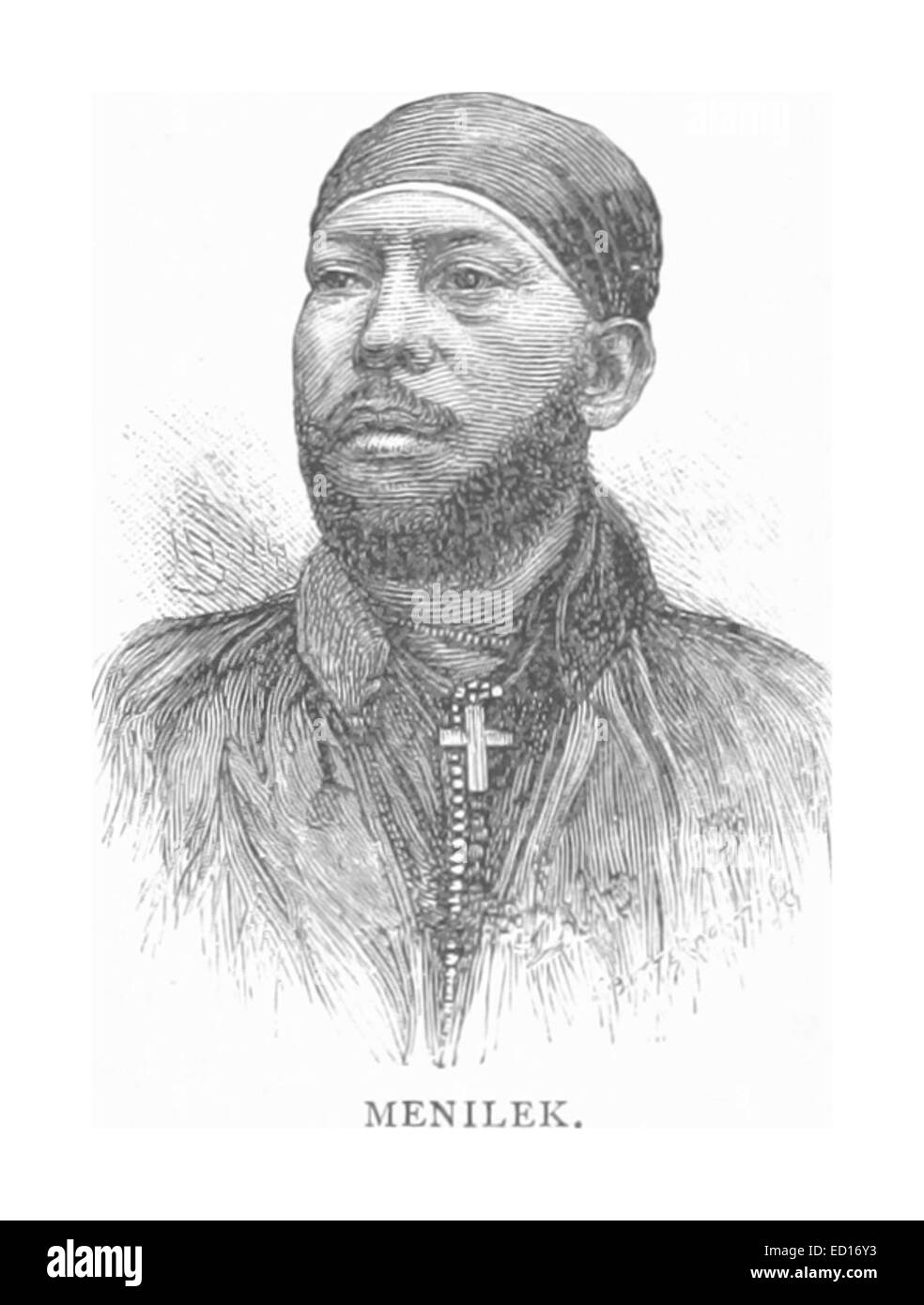 Ménélik II, empereur d'Éthiopie de 1889 à 1913, connu pour avoir étendu l'empire et vaincu les forces italiennes à la bataille d'Adwa en 1896. Banque D'Images