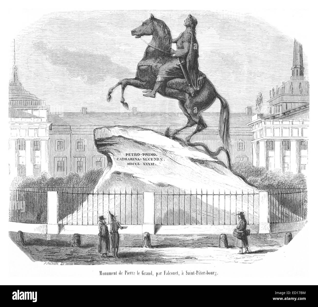 Monument de Pierre le Grand, par Falconet, à Saint-Pétersbourg Banque D'Images