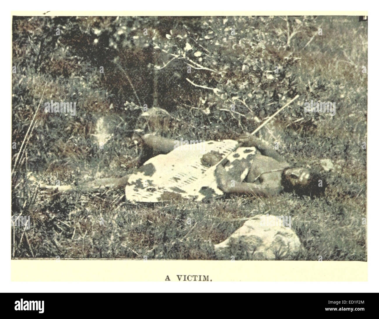 Cette illustration de 1898 intitulée "Une victime" représente une scène émotionnelle, reflétant les difficultés rencontrées pendant cette période, avec un accent sur une victime singulière. La scène capture la lutte d'un individu pendant une période de troubles. Banque D'Images