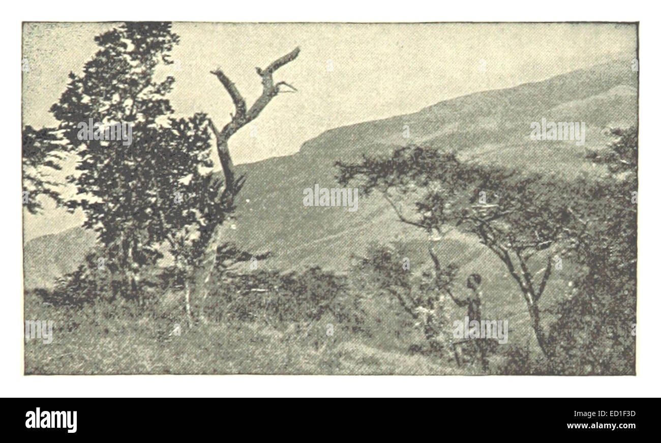 La scène de paysage de 1898 capture la beauté naturelle d'une région spécifique, en se concentrant sur l'interaction entre la topographie, la végétation et l'impact culturel de l'environnement environnant à la fin du XIXe siècle. Banque D'Images