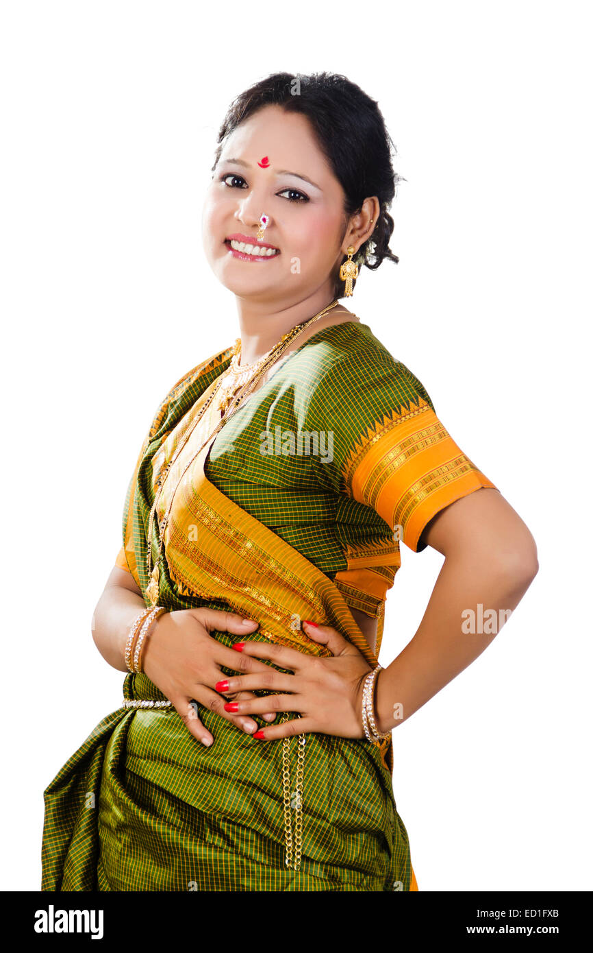 1 South Indian Lady poser la main sur la hanche Banque D'Images