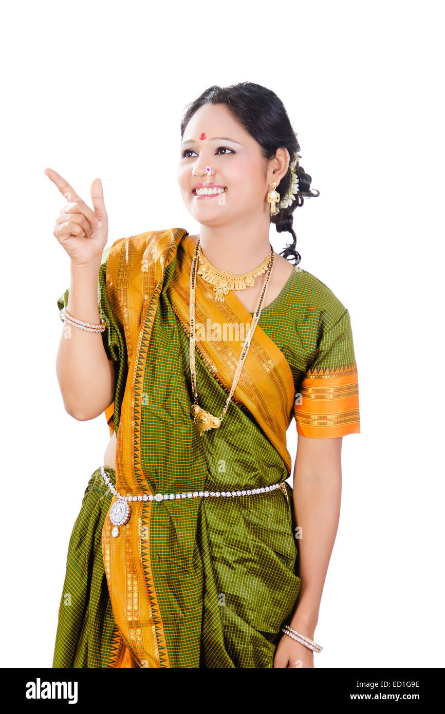 1 South Indian Lady Gesturing Banque D'Images