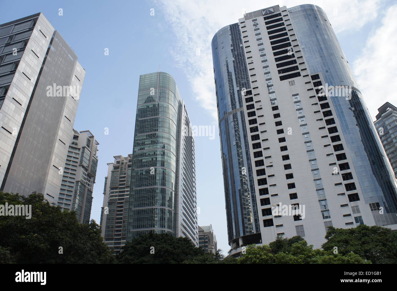 Des tours d'immeubles de bureaux du KLCC salon de Kuala Lumpur, Malaisie Banque D'Images