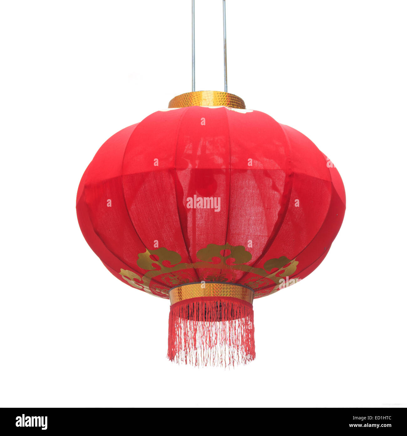 Nouvelle lanterne rouge chinoise sur le fond blanc, Banque D'Images