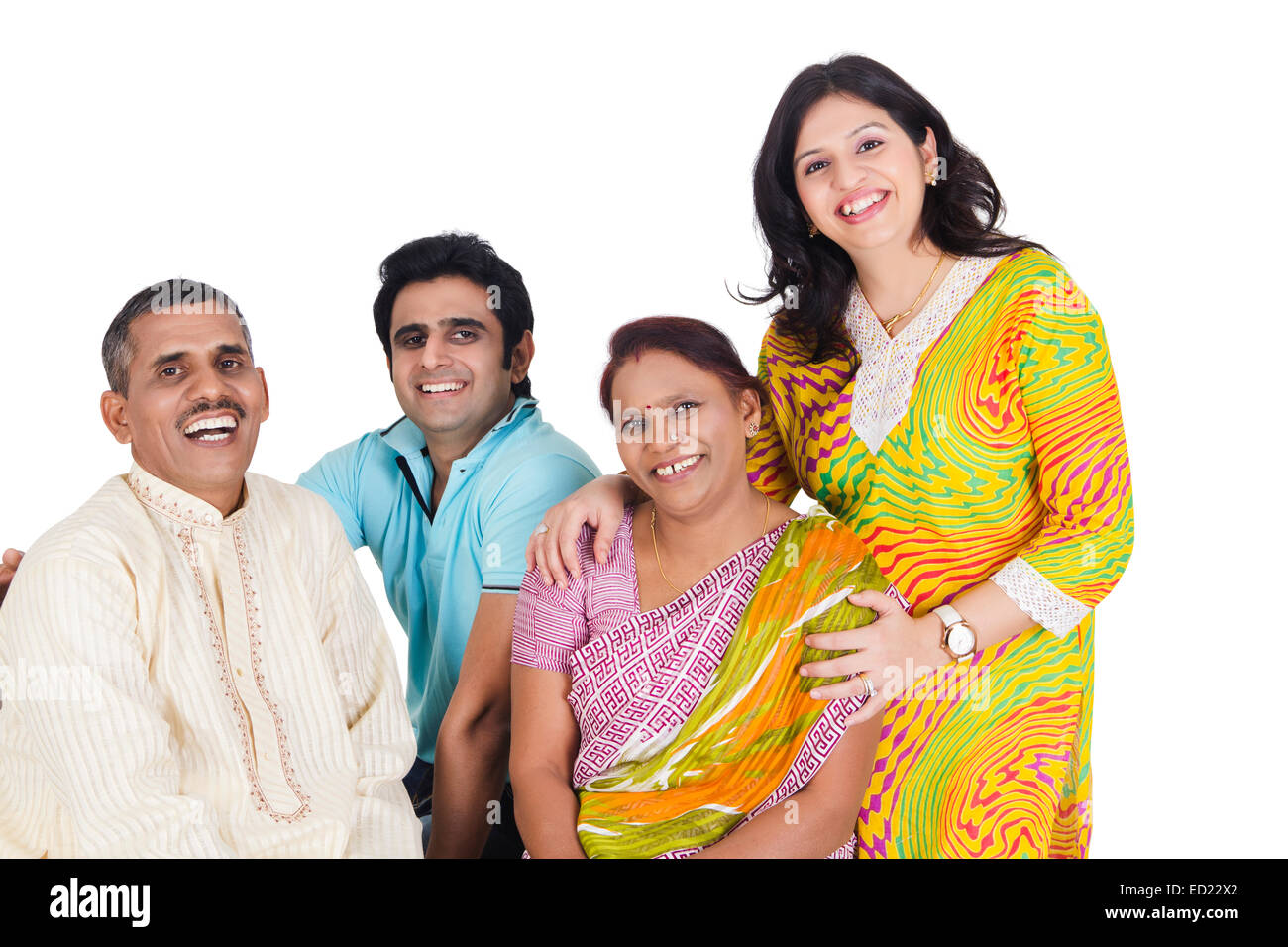 Les parents indiens adultes fils et fille profiter Banque D'Images