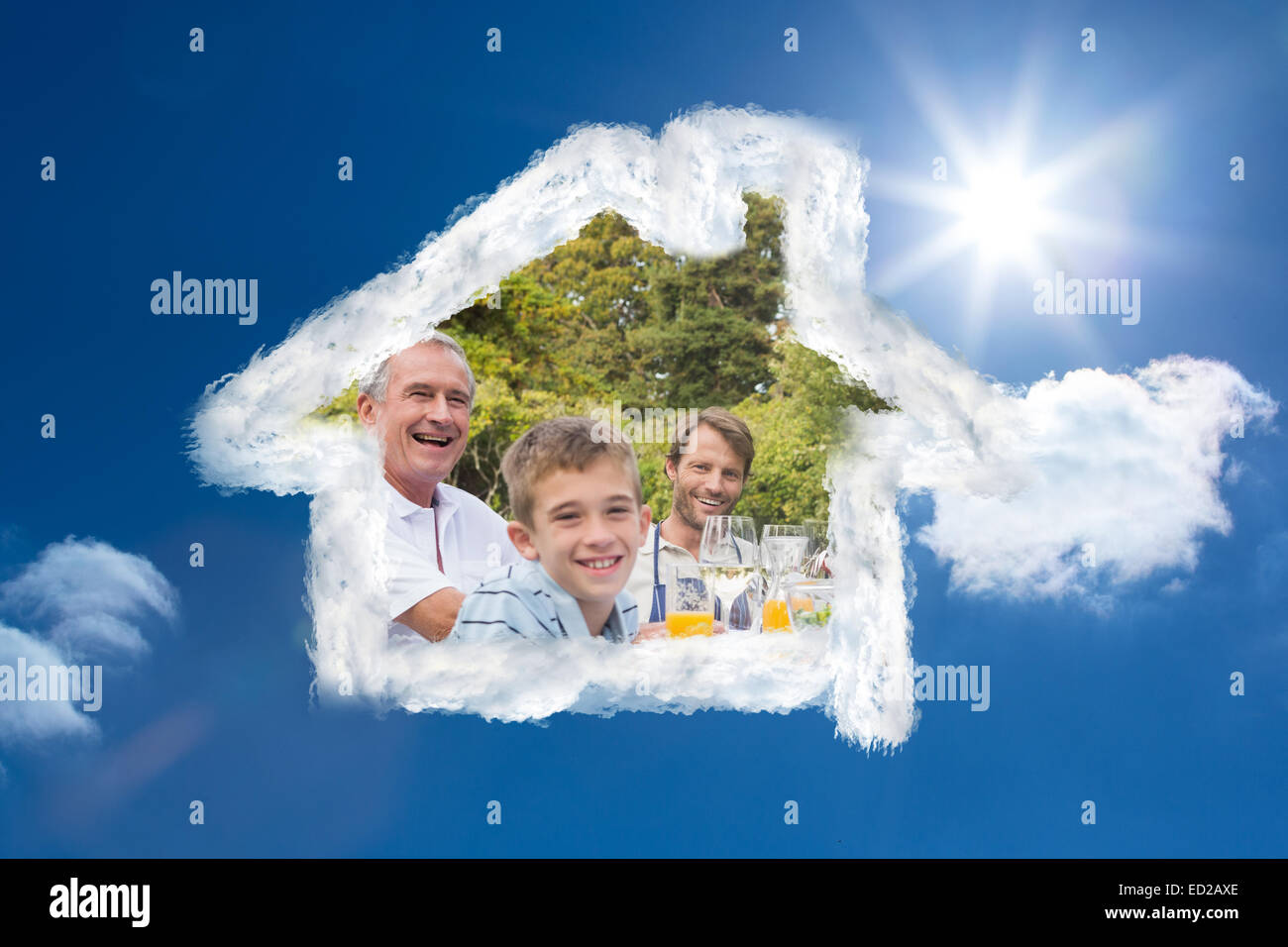 Image composite du rire family Banque D'Images