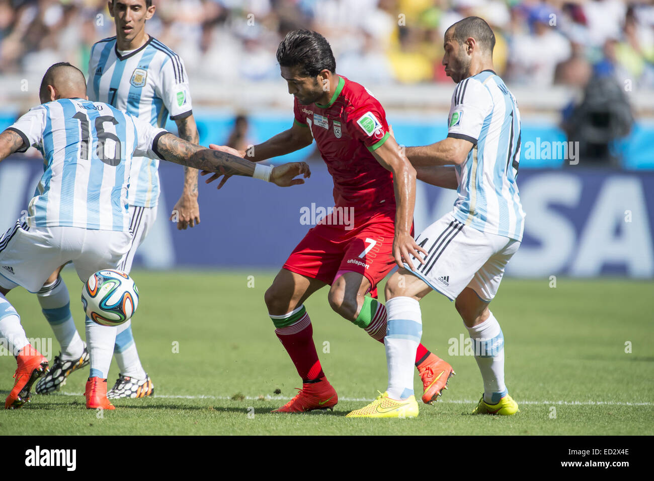 Coupe du Monde FIFA 2014 - Groupe F match, l'Argentine (1) v (0) l'Iran, qui s'est tenue au Estádio Governador Magalhães Pinto (Estádio Mineirão) Où : Rio de Janeiro, Brésil Quand : 21 Juin 2014 Banque D'Images