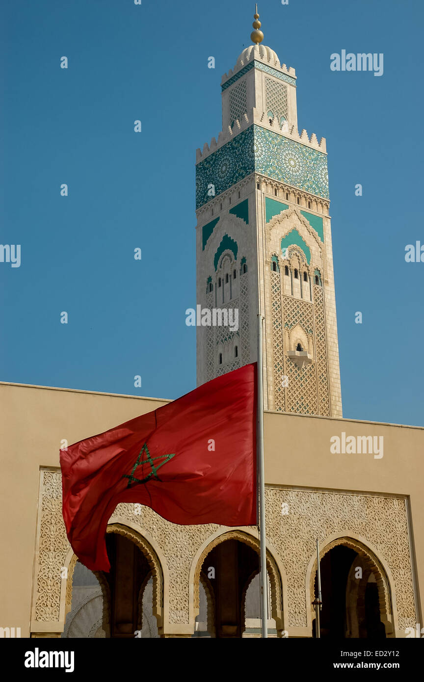 Mosquée Hassan II à Casablanca, Maroc Banque D'Images