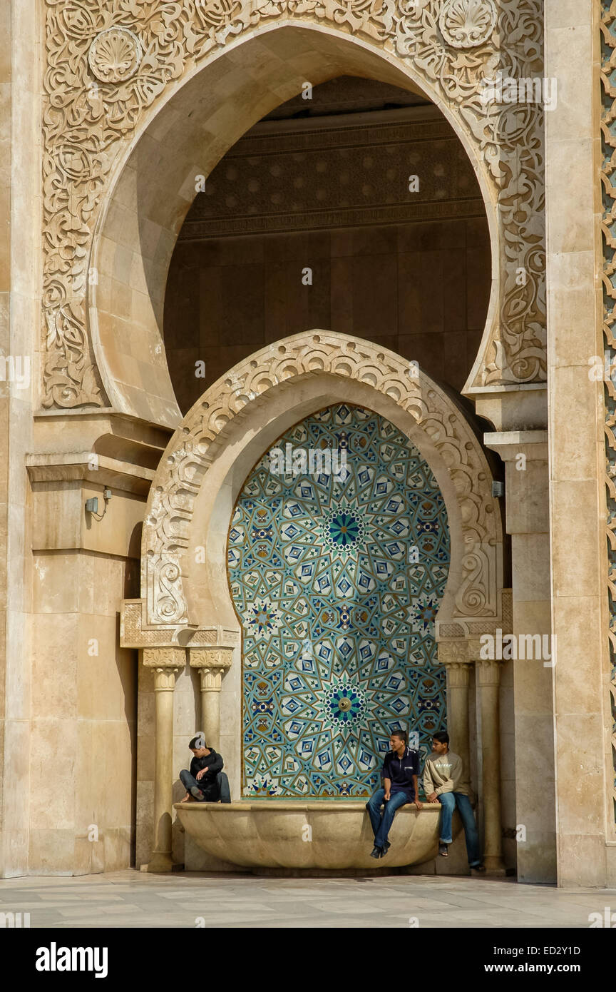 Mosquée Hassan II à Casablanca, Maroc Banque D'Images