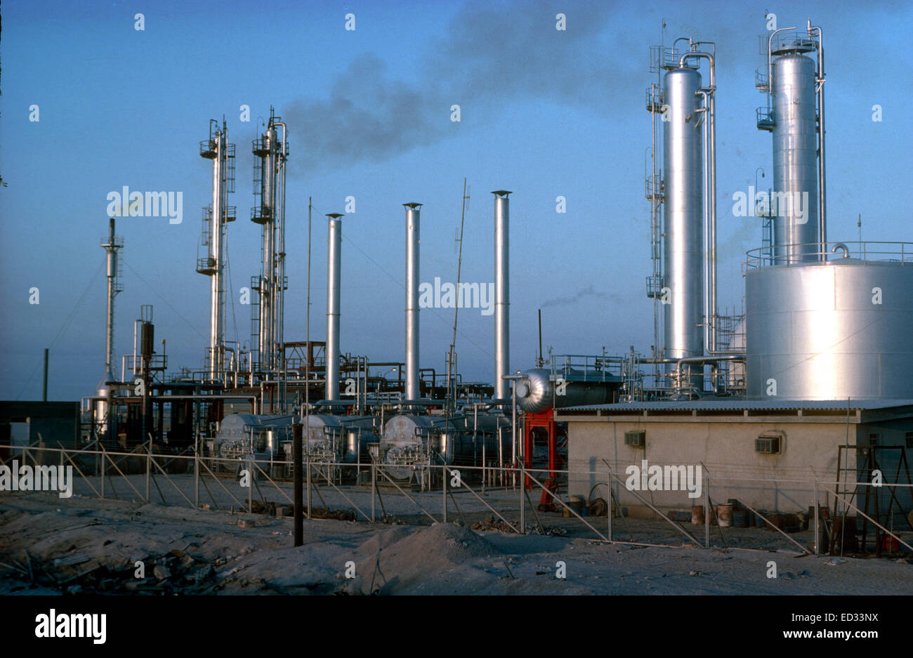 Umm an Narr, raffinerie de pétrole Abu Dhabi, 1976, eau Banque D'Images
