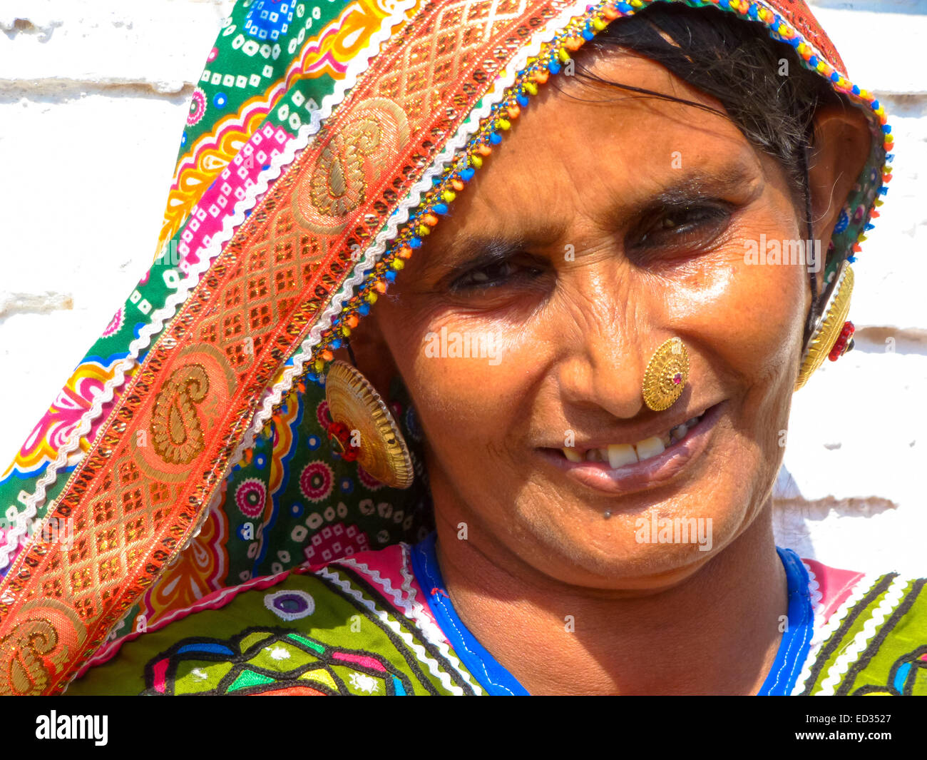 Portrait de femme etnic à bhuj Gujarat Inde Banque D'Images