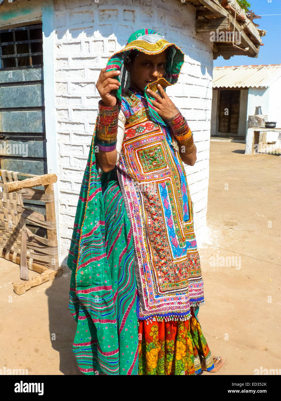 Portrait de femme etnic à bhuj Gujarat Inde Banque D'Images