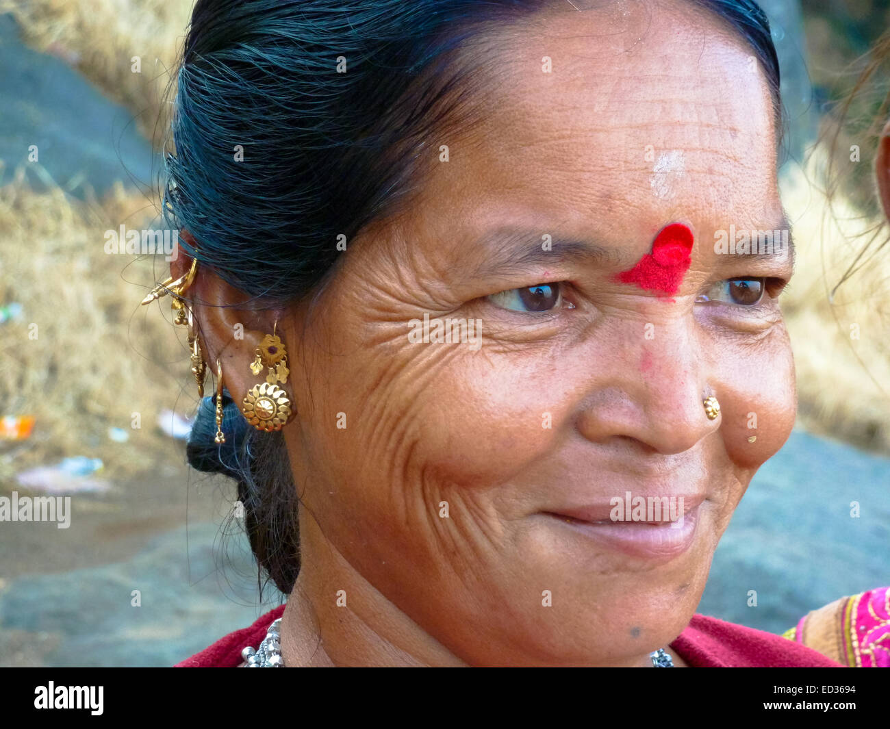 Portrait de femme à junagadh inde Banque D'Images