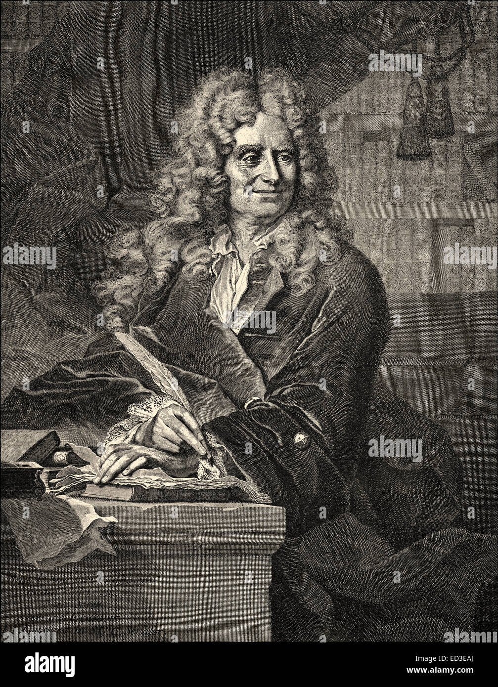 Nicolas Boileau également connu sous le nom de Despréaux ou Boileau-Despréaux, 1636 - 1711, un écrivain français, Banque D'Images