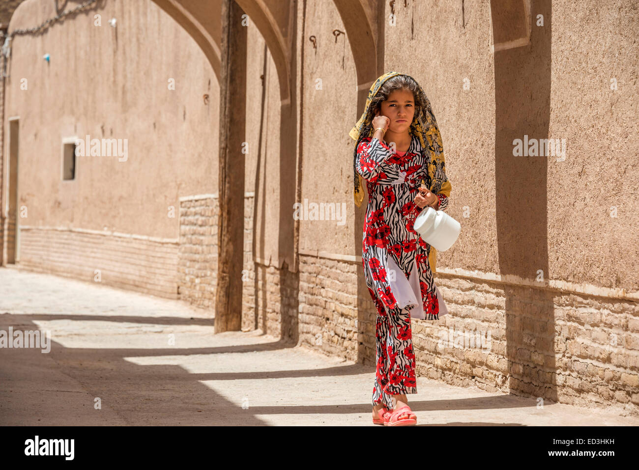Fille afghane, ville de Kerman, Iran Banque D'Images