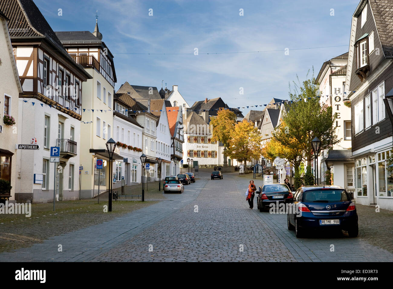 Rue Schlossstrasse, Arnsberg, Rhénanie du Nord-Westphalie, Allemagne, Europe, Schlossstraße, Arnsberg, Allemagne Banque D'Images