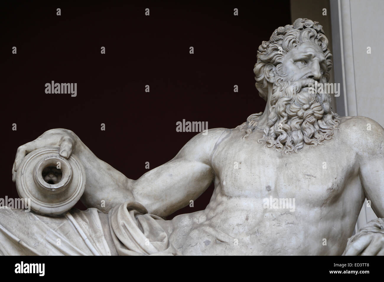 Époque romaine impériale. Temps de l'empereur Hadrien. 2e siècle. Sculpture d'un dieu fleuve Arno (ou tigre). Musées du Vatican. Banque D'Images