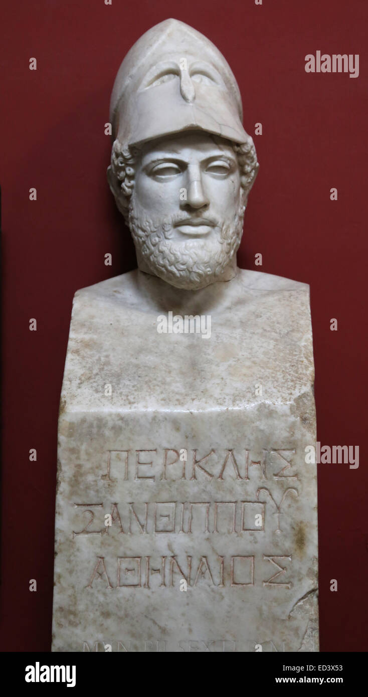 Pericles (495-495 avant J.-C.). Homme d'État grec, orateur et général d'Athènes pendant l'âge d'or. Buste. En. Banque D'Images